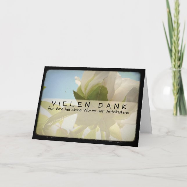 Cartão De Agradecimento Pfingstrose Kartengruss mit Vielen Dank (Frente)