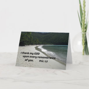 Cartão De Agradecimento Philippians 1:3 Eu obrigado meu Deus em todos
