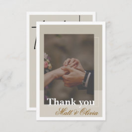 Cartão De Agradecimento Photo Frame Wedding Thank You Card