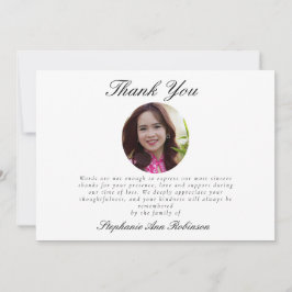 Cartão De Agradecimento Photo Simple Modern Bereavement Funeral 