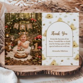 Cartão De Agradecimento Photo Sweet As Can Bee Wild One Birthday