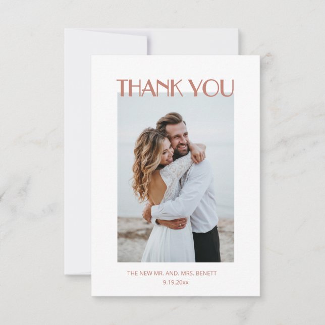 Cartão De Agradecimento Photo | Watercolor Boho  (Frente)