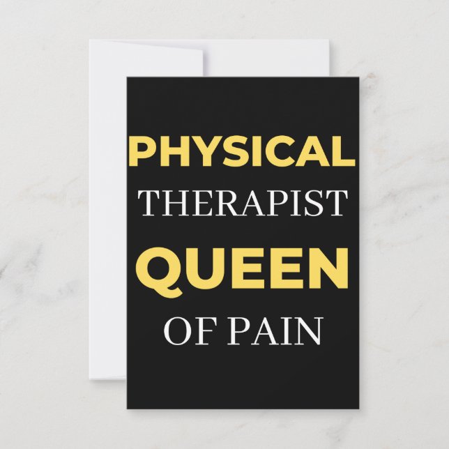 Cartão De Agradecimento Physical Therapist Queen Of Pain (Frente)