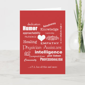 Cartão De Agradecimento Physician Assistant Attributes/White Text