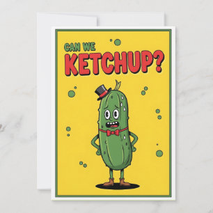 Cartão De Agradecimento Piada de Pepino Fofa Podemos Ketchup Alegria