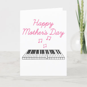 Cartão De Agradecimento Piano Dia de as mães Pianista Músico