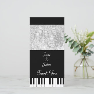 Cartão De Agradecimento Piano Keyboard Music Foto De Casamento Obrigado