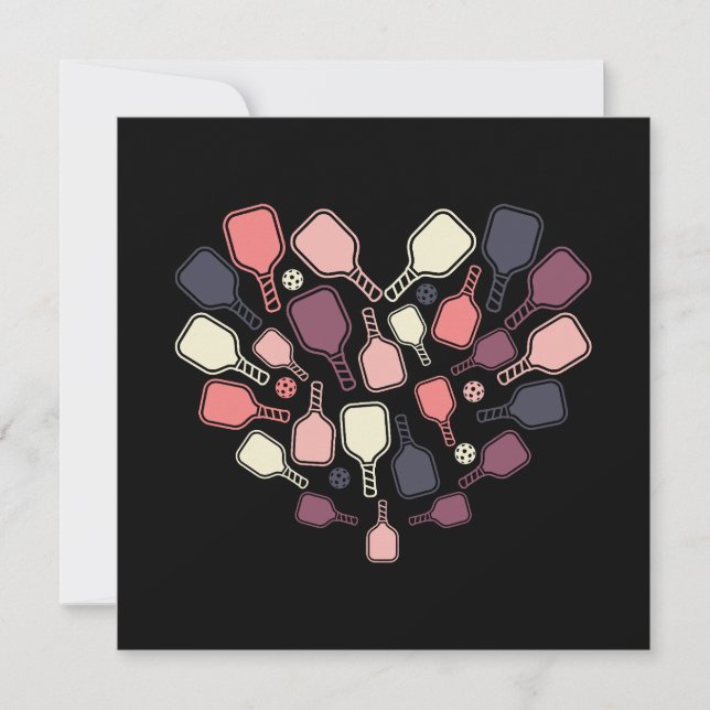 Cartão De Agradecimento  Pickleball Paddles Heart (Frente)