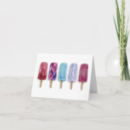 Cartão De Agradecimento Picolés pintura em aquarela vibrações de verão art