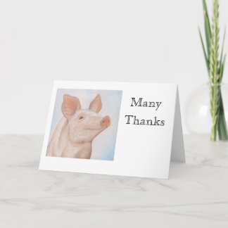 Cartão De Agradecimento Piggy Obrigado Notecard