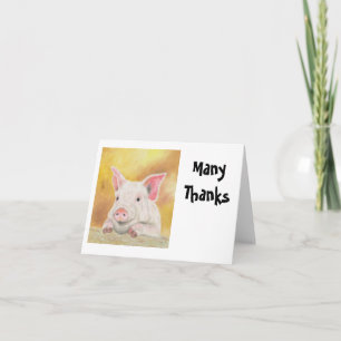 Cartão De Agradecimento Piglet Obrigado Notecard