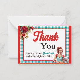 Cartão de Agradecimento Pin-up Azul Clássico