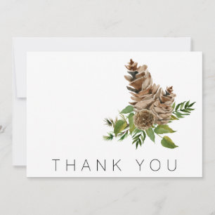 Cartão De Agradecimento Pine Cones e Funeral Foliage Obrigado