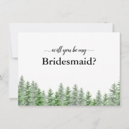 Cartão De Agradecimento Pine Tree Forest Você Será Minha Placa De Bridesma