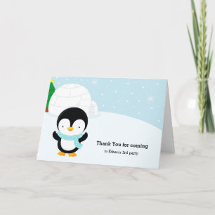Cartão De Agradecimento Pinguim bonito