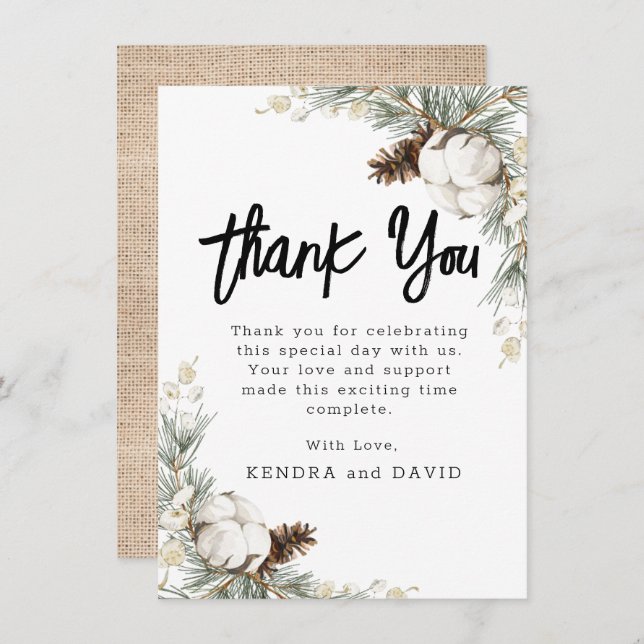 Cartão de Agradecimento Pinheiro Abeto Plano (Frente/Verso)