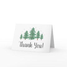 Pinheiros de inverno Obrigado Nota