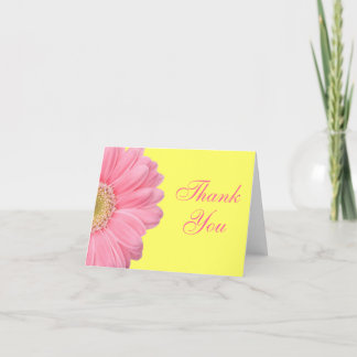 Cartão De Agradecimento Pink and Yellow Gerber Daisy Thank You Cards