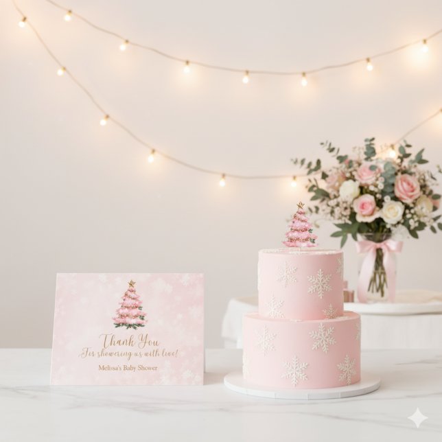 Cartão De Agradecimento Pink Baby Its Cold Outside Thank You Card (Criador carregado)