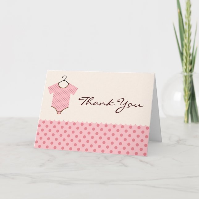 Cartão De Agradecimento Pink Baby Thank you Cards (Frente)