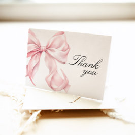 Cartão De Agradecimento Pink Bow Thank You Card Coquette Bow