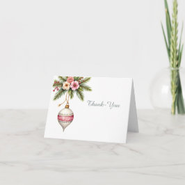 Cartão De Agradecimento Pink Christmas Ornament 