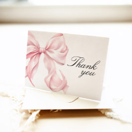Cartão De Agradecimento Pink Coquette Bow Shower Thank You Card