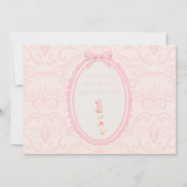 Cartão De Agradecimento Pink Coquette Silly Goose 1st Birthday 