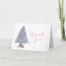 Pink Cute Winter Bow Christmas Tree Baby Shower 
