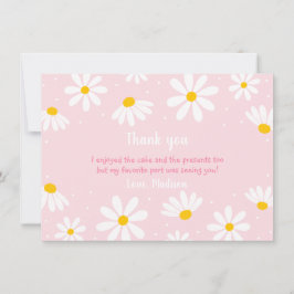Cartão De Agradecimento Pink Daisy Birthday