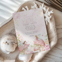 Pink Fairy Mushroom Floral Garden 1st Birthday 