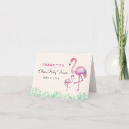 Cartão De Agradecimento Pink Flamingo Baby Shower Thank You