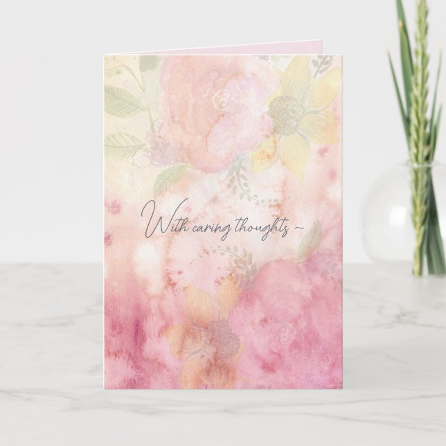 CARTÃO DE AGRADECIMENTO PINK FLORAL MIX SYMPATHY CARD (Frente)