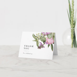 Cartão De Agradecimento Pink Flower Garden Bridal Shower