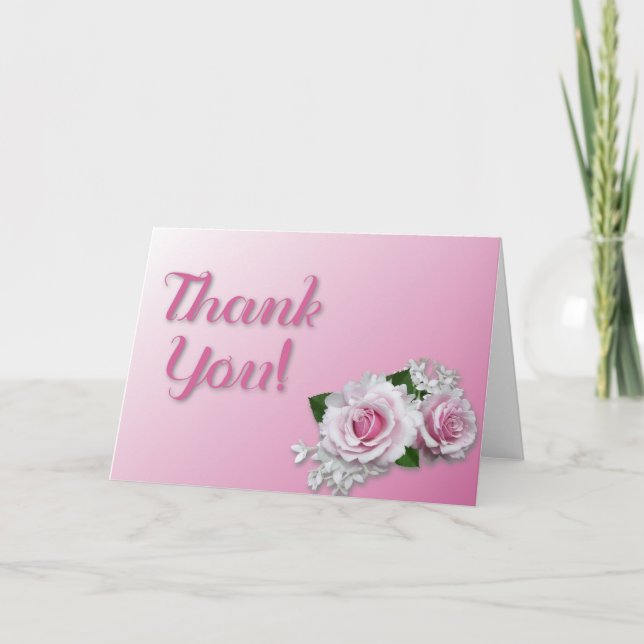 Cartão De Agradecimento Pink Flower Thank You Card (Frente)