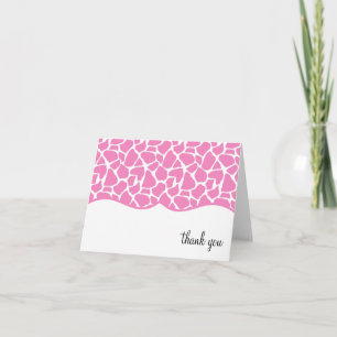 Cartão De Agradecimento Pink Giraffe Print Thank You Notes