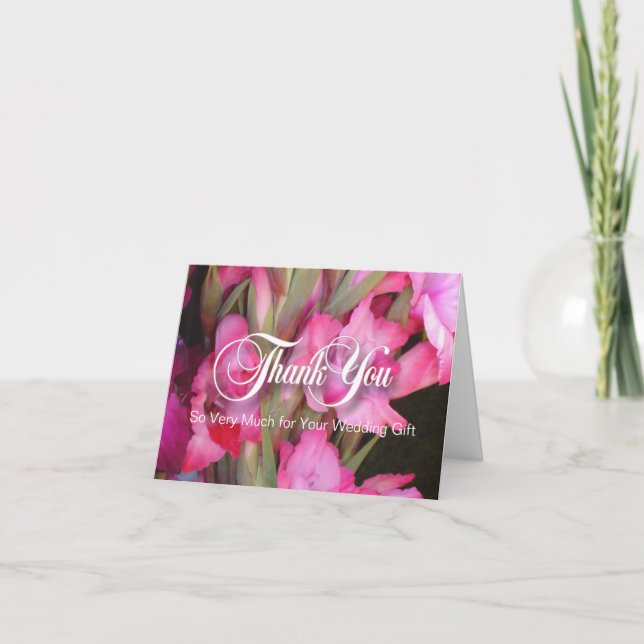 Cartão De Agradecimento Pink Glads Thank You Blank Note Card (Frente)