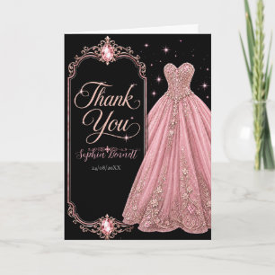 Cartão de Agradecimento Pink Jewel Sweet 16