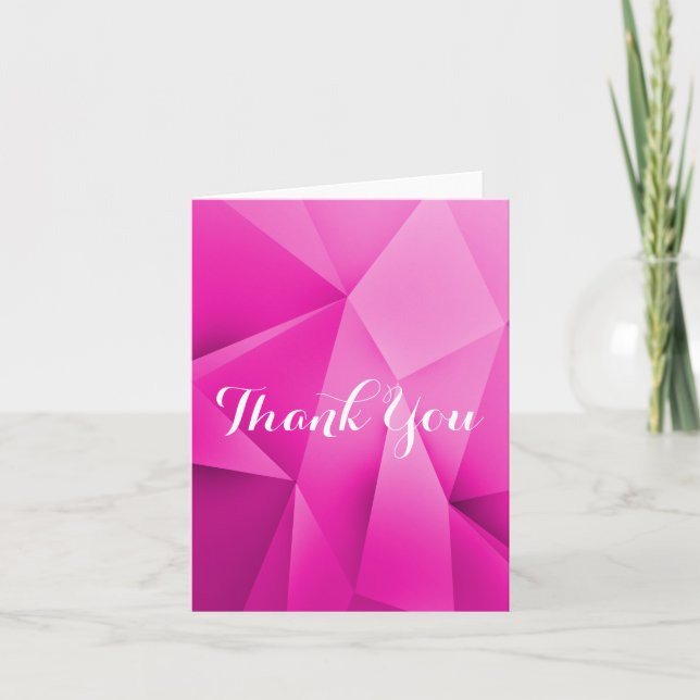 Cartão De Agradecimento Pink Jewel Tones Thank You Card (Frente)