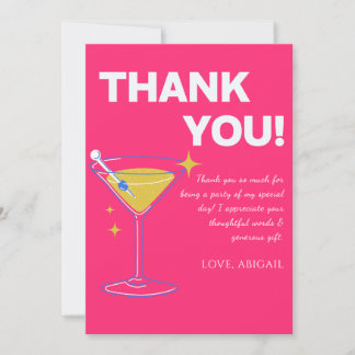 Cartão De Agradecimento Pink Minimalist 30th Birthday Thank You Cards   