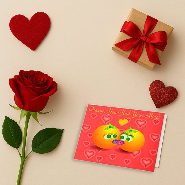 Cartão De Agradecimento Pink Orange Pun Love Greeting Card (Criador carregado)