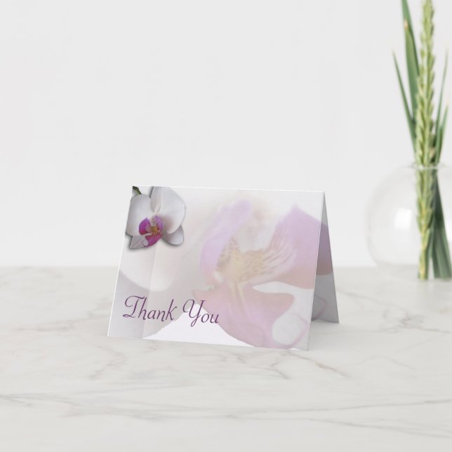Cartão De Agradecimento Pink Orchid Thank You Card (Frente)