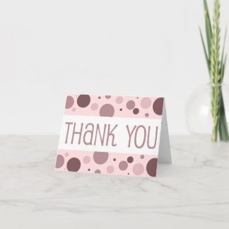 Cartão De Agradecimento Pink Polka Dots "Thank You" cards