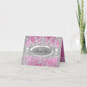 Cartão de Agradecimento Pink Princess Winter Wonde