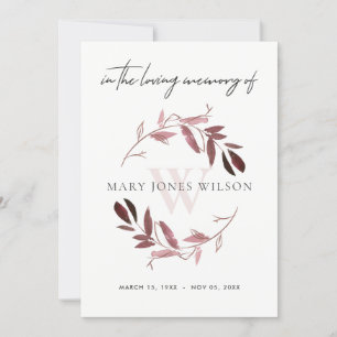 CARTÃO DE AGRADECIMENTO PINK PURPLE FAUNA SYMPATHY MEMORIAL SERVIITE