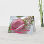 Cartão De Agradecimento Pink rose and pearls<br><div class="desc">A Christian card with the Bible verse,  "I thank my God every time I think of you" (Philippians 1:3) that is perfect for birthdays,  special occasions,  mother’s day,  father’s day,  thanksgiving,  valentine’s day,  thank you card.</div>