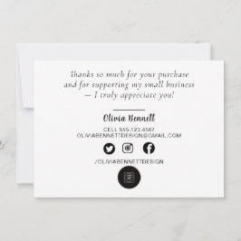 Cartão De Agradecimento Pink Script Business Thank You Note Card