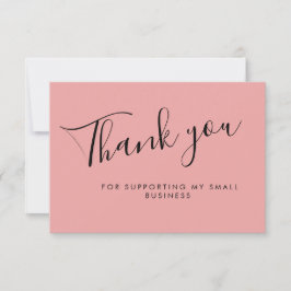Cartão De Agradecimento Pink Script Thank You Card Discount Review Busines