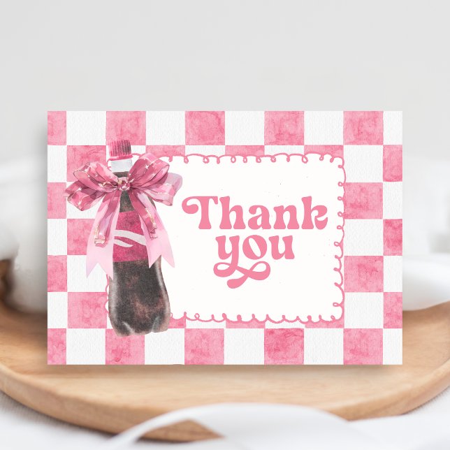 Cartão De Agradecimento Pink She's Ready to Pop Baby Shower (She's Ready To Pop Baby Shower Thank You Card)