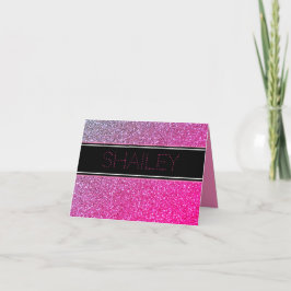 Cartão De Agradecimento Pink Sparkles Thank You Note Card